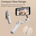 DJI OM 5 Smartphone Gimbal -vakain, 3-akselinen matkapuhelimen karka, sisäänrakennettu jatkotanko, kannettava taitto, Android ja iPhone Gimbal ShotGuidesilla, vloggausvakain, YouTube TikTok -video, harmaa