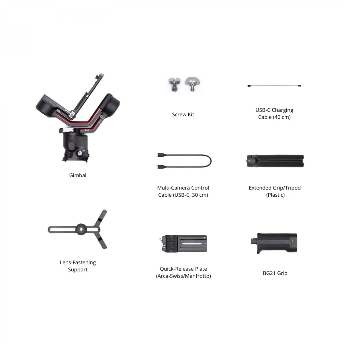 DJI RS 3 - 3-akset kardanstabilisator for DSLR og speilløse kameraer, 3 kg (6,6 lbs) nyttelast, automatisk akselås, 1,8" OLED-berøringsskjerm, 3. generasjons RS-stabiliseringsalgoritme, svart