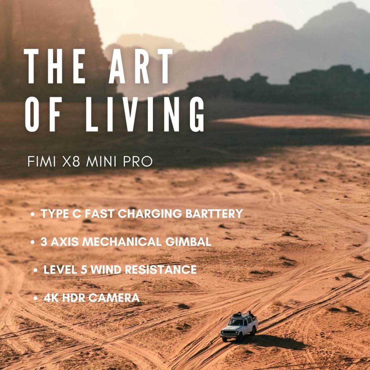 FIMI X8 Mini Pro - Dron con cámara 4K para adultos/adolescentes Gimbal de 3 ejes y cámara HDR 4K Modo de seguimiento inteligente (2 baterías)