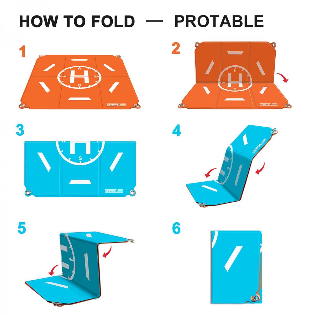 STARTRC DJI DJI FPV/DJI UAV yleiskokoinen taitettava neliöesiliina 50cm