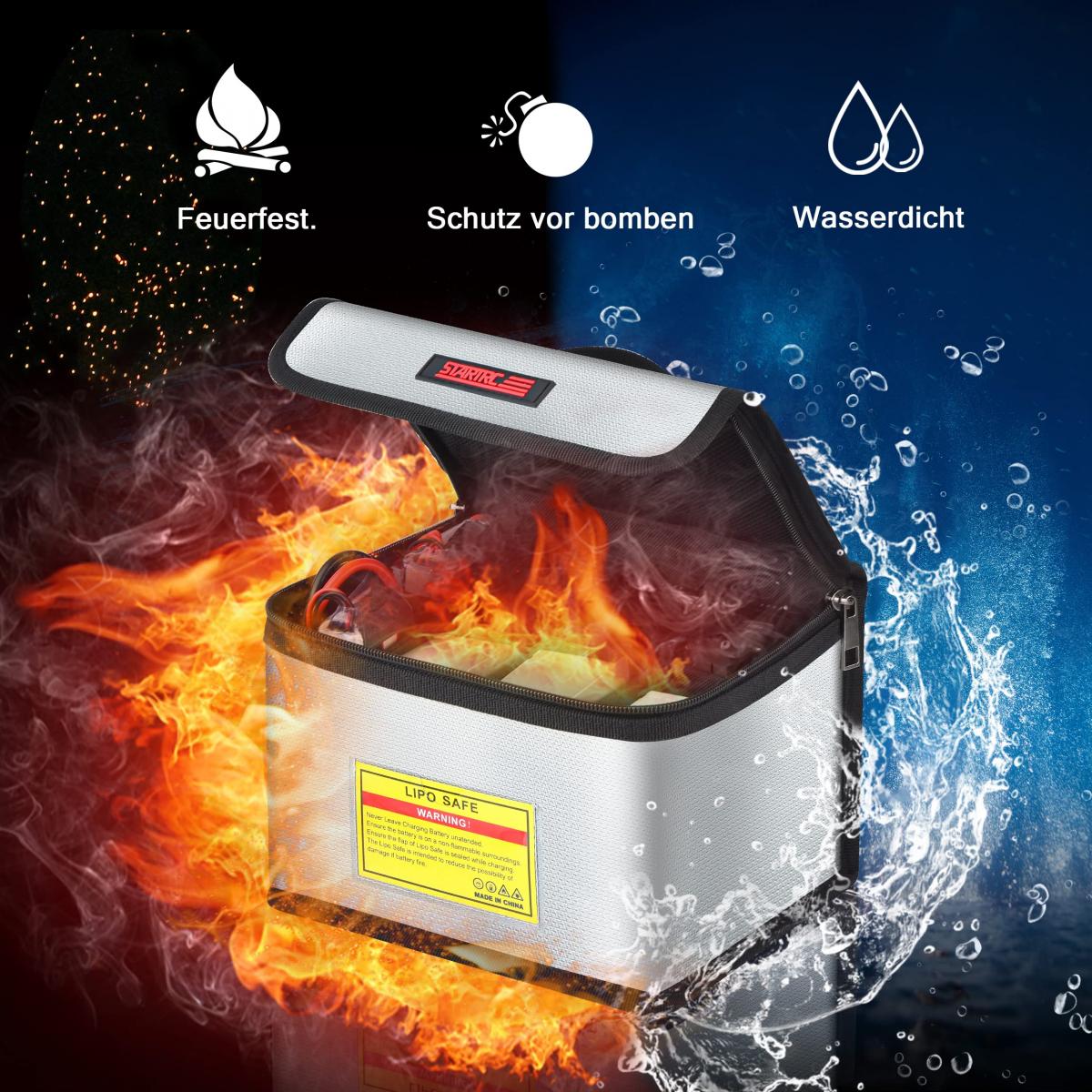 STARTRC batteri brandsäker explosionssäker väska (äkta brandsäker) Lämplig för UAV/bilmodell/fartygsmodell batteri