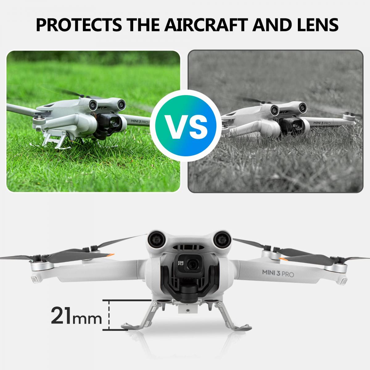 STARTRC DJI Mini 3 PRO LED-valoa emittoiva kolmijalkainen laskuteline