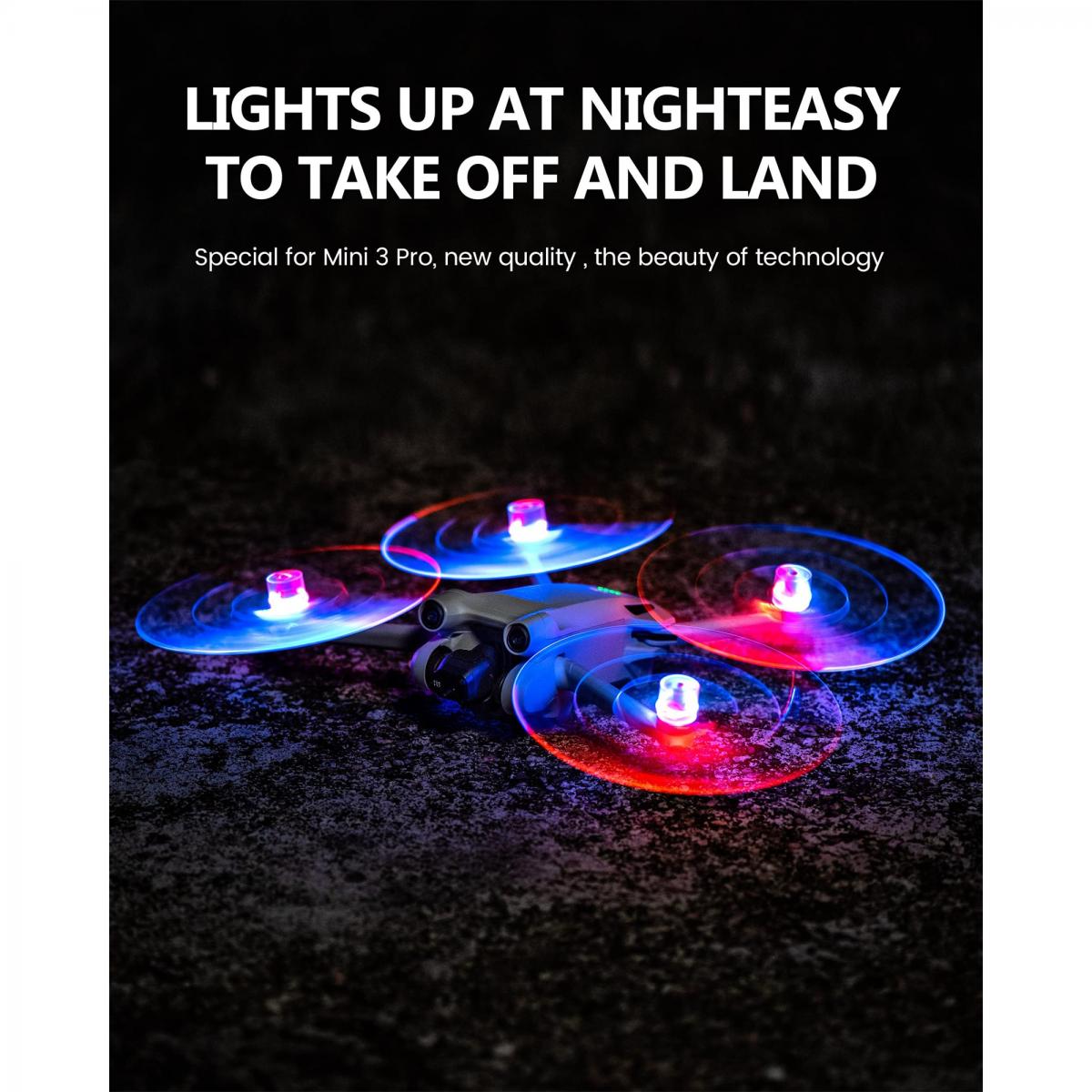 STARTRC Mini 3 Pro -potkuri, hiljainen LED-lamppu, potkuripotkuri DJI Mini 3 Pro -tarvikkeet (2 paria)