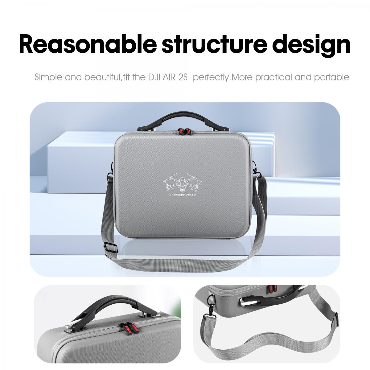 Mavic Air 2 Drone Kova Matkalaukku Matkalaukku DJI Mavic Air 2S Dronelle / DJI Mavic Air 2 Fly More Combo lisätarvikkeineen - Hard Shell Iskunkestävä matkalaukku olkahihnalla