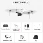 Fimi X8 mini V2 taitettava drone 4K-kameralla, sopii aikuisille aloittelijoille, 245g ultrakevyt, 3-akselinen panorointikallistus, 37 min lentoaika, 9 km videolähetys, 27W Type-C -akku, 12MP valokuvat, älykäs seurantatila