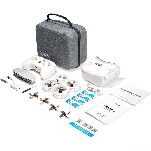 BETAFPV Cetus X Kit de Drone FPV, FC Betaflight 1S, Drone de Corrida FPV Sem Escova 2 Polegadas, ELRS 2.4G Frsky RTF com Transmissor de Rádio e Óculos FPV para Iniciantes, com 4 baterias