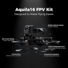 BETAFPV Aquila16 Kit de Drone FPV com Transmissor LiteRadio 2 SE, Óculos VR03, 3 Modos de Voo, Kit RTF de 1S Compatível com ELRS V3 para Iniciantes Vozar, com 6 Baterias, 1 Carregador de Baterias de 6 Portas e 6 Adaptadores