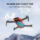 Mini Drone com Câmera 4K, Módulo de Imagem Aprimorado, Gimbal de 3 Eixos, Transmissão HD de 9KM, Câmera 4K/60fps 48MP, Visão Noturna AI, Retorno Automático, Rastreamento Visual, 64min de Voo