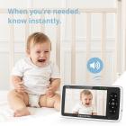 720P 5 "HD Monitor de áudio e vídeo para bebês com visão noturna e bateria de 4000 mAh