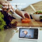 720P 5 "HD Monitor de áudio e vídeo para bebês com visão noturna e bateria de 4000 mAh