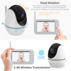 Video Baby Monitor 720P 4.5” HD-SKärm 4X Zoom med Mörkerseende Och 12 Timmars Batterier, Pet-Säkerhetskamera 1000ft Räckvidd EU-Kontakt