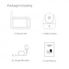 Video Baby Monitor 720P 4.5” HD-SKärm 4X Zoom med Mörkerseende Och 12 Timmars Batterier, Pet-Säkerhetskamera 1000ft Räckvidd EU-Kontakt