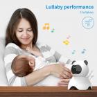  5" 720P Baby Monitor con Visione Notturna, telecamera remota PTZ e audio bidirezionale(versione Panda).