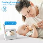 4,3 tuuman näytön itkuhälytin, jossa on ladattava 18650-akku pehmeillä mukavuusvaloilla kehtolaulu, VOX, kardaanitoiminto EU-virtapistoke