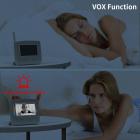 4,3 tuuman näytön itkuhälytin, jossa on ladattava 18650-akku pehmeillä mukavuusvaloilla kehtolaulu, VOX, kardaanitoiminto EU-virtapistoke