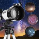 70mm Aperture Astronomical Refractor Telescope (15x-150x) for Adults and Children, Beginners, 300mm Portable Telescope