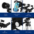 70mm Aperture Astronomical Refractor Telescope (15x-150x) for Adults and Children, Beginners, 300mm Portable Telescope