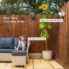 Turvakamera ulkona, aurinko langaton WiFi 360 ° PTZ-kamera 9000Mah-akulla 2-suuntaisella äänellä, 1080P Night Vision, Liiketunnistus