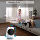 Câmera de segurança interna, 2.4Ghz WiFi, visão noturna infravermelha, detecção humana, rastreamento de movimento inteligente, alarme sonoro, conversa bidirecional, monitor para bebês, animais de estimação, idosos