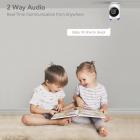 Telecamera di sicurezza per interni, WiFi 2,4 Ghz, visione notturna a infrarossi, rilevamento umano, rilevamento intelligente del movimento, allarme sonoro, conversazione bidirezionale, monitor per neonati, animali domestici, anziani, con scheda di memori