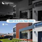 K&F Concept Sikkerhetslys Bevegelsessensor Flomlys Utendørs lysarmatur , solcellepanellading , 1000LM 10W IP65 vanntett