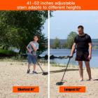 Metalldetektor, fyra driftlägen, justerbar precision, 10 tums vattentät detekteringspanel