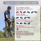 Professionell metalldetektor, med större LCD-skärm, vattentät, med 10 tums detektionsdisk, 5 detekteringslägen