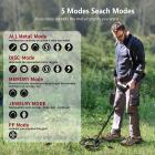 Aikuisten metallinpaljastin, LCD-näyttö, 5 tunnistustilaa, 10 tuuman vedenpitävä tunnistuspaneeli