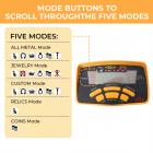 Professionell metalldetektor, högpresterande underjordisk metalldetektor, fem detektionslägen, med LCD-skärm, vattentät