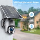 4G trådløst sikkerhedskamera med 10X optisk zoom 5MP 2K fuld farve 8W 10400mAh solenergi