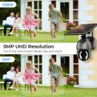 4G trådløst sikkerhedskamera med 10X optisk zoom 5MP 2K fuld farve 8W 10400mAh solenergi