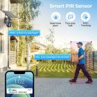 4G trådløst sikkerhedskamera med 10X optisk zoom 5MP 2K fuld farve 8W 10400mAh solenergi