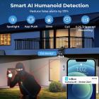 WiFi Beveiligingscamera met Zonnepaneel en Accu, 2-Weg Audio, Dual-Lens 2K en Nachtzicht