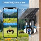 Dual-Lens 4G LTE Sikkerhedskamera Solar Udendørs Overvågning 10X Optisk Zoom