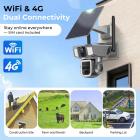 Cellular Security Camera Support 4G & WiFi, 10X Optisk Zoom, Dual Lens, Solcelledrevet Kentfaith