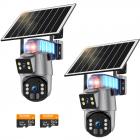 Caméras de Surveillance cellulaire 4G avec 6MP, double objectif, camera 4g solaire, alimentation solaire, vue en direct 360°, vision nocturne couleur, Caméra de sécurité Kentfaith