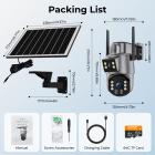 Cámara de seguridad WiFi con 6MP, doble lente, alimentación solar, vista en vivo 360°, visión nocturna en color Kentfaith