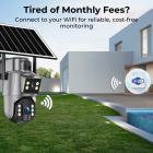 Caméras de Surveillance  WiFi 6MP, double objectif, alimentation solaire, vue en direct 360°, vision nocturne couleur, Caméra de Surveillance Kentfaith