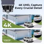 Telecamera di sicurezza WiFi con nitidezza 4K, vista panoramica 180° con doppia lente, alimentazione solare, vista live 360°, visione notturna a colori, 3 confezioni, Kentfaith