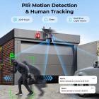 WiFi-sikkerhedskamera med 15X hybrid zoom, tre linser, 6MP, dobbeltvisning, solcelledrevet, 360° livevisning, farvenatvision, Kentfaith