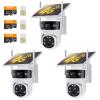 4G 3 Lenti Telecamera di Sicurezza Solare Wireless Esterna, Video Full HD 6MP, Telecamera di Sicurezza Domestica con Visione Notturna a Colori e Pan/Tilt 360°, Facile da Installare, Allarme PIR, 3 pezzi, Kentfaith
