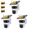 WiFi 3 Lens Солнечная Камера Безопасности Беспроводная для Улицы, 6MP Full HD Видео, 360° Обзор Панорамирования/Наклона Домашняя Камера Безопасности с Цветным Ночным Видением, Простая Установка, PIR Сигнализация, 3 шт., Kentfaith