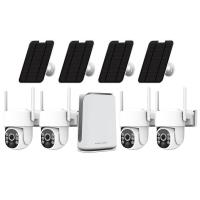 Cámara de Seguridad Solar para Exteriores, Sistema de Cámara con Almacenamiento Local de 500GB, Sin Tarifa Mensual, WiFi 2.4/5.8G y Punto de Acceso Sin Conexión, Visión Nocturna en Color, Vista de 360 ​​Grados, Pan & Tilt, Detección Humana PIR, Kentfa