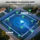 Solart overvåkningskamera utendørs, 500GB lokal lagring kamerasystem, ingen månedlig avgift, 2.4/5.8G WiFi & offline hotspot, farge nattsyn, 360 graders utsikt, pan & tilt, PIR menneskedeteksjon, Kentfaith