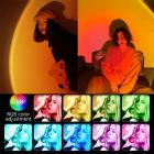 W-S6 solnedgangsprojeksjonslampe, LED 360 ° fullfargekamera-fylllys, 2000mAh oppladbart, magnetfestet RGB-videofylllys, romantisk projeksjonslampe egnet for fest og livsdekorasjon