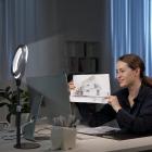 Ring Light kannettavan tietokoneen videoneuvotteluvalo, LED-rengasvalo jalustalla ja puhelimen pidikkeellä puhelimelle ja verkkokameralle, 8" Ring Light -selfie-rengasvalo suoratoistoon, vloggaamiseen, YouTube, TikTok, meikki, valokuvaus