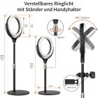 Ring Light kannettavan tietokoneen videoneuvotteluvalo, LED-rengasvalo jalustalla ja puhelimen pidikkeellä puhelimelle ja verkkokameralle, 8" Ring Light -selfie-rengasvalo suoratoistoon, vloggaamiseen, YouTube, TikTok, meikki, valokuvaus