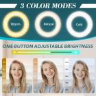 Puhelimen selfie-rengasvalo, 40 LED-lamppuhelmiä, 3 kirkkautta, USB-ladattava selfie-rengasvalo, sopii kaikille puhelimille/tableteille/kannettaville, valkoinen