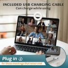 Puhelimen selfie-rengasvalo, 40 LED-lamppuhelmiä, 3 kirkkautta, USB-ladattava selfie-rengasvalo, sopii kaikille puhelimille/tableteille/kannettaville, valkoinen