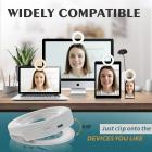 Puhelimen selfie-rengasvalo, 40 LED-lamppuhelmiä, 3 kirkkautta, USB-ladattava selfie-rengasvalo, sopii kaikille puhelimille/tableteille/kannettaville, valkoinen